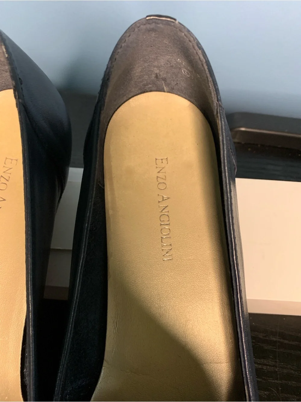 Enzo Angiolini Navy Leather Loafers